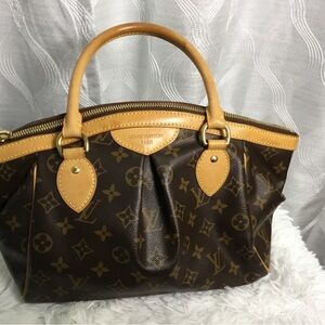 Authentic Louis Vuitton Tivoli PM Monogram Canvas Brown Vachetta Cowhide Leather